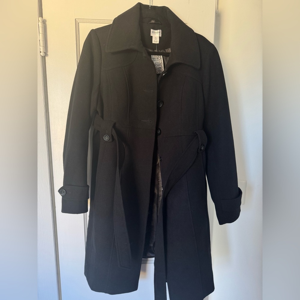 Motherhood Maternity Black Wool-Blend Maternity Coat